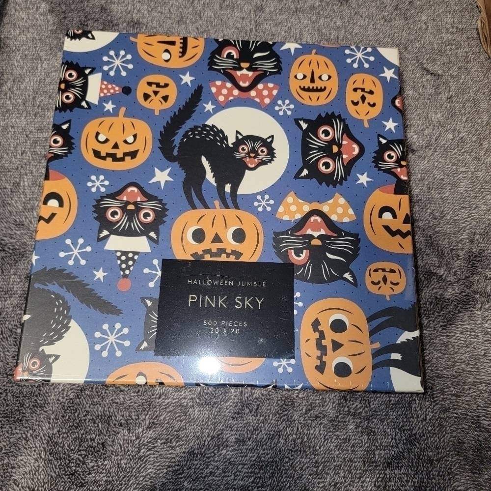 NIB Pink Sky Halloween Jumble Jigsaw Puzzle
